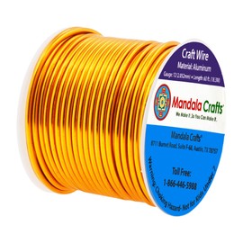 Mandala Crafts Anodized Aluminum Craft Wire for Jewelry Making - Bendable Flexible Gold Crafting Wire 12 Gauge Wire Colored for Bonsai - Armature Wire for Sculpting