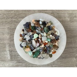 Assorted Chips – Natural Mini Assorted Stones, Crushed Undrilled Assorted, Semi-Tumbled Genuine Mixed Chips (1/4 lb)