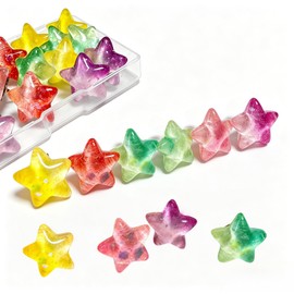 Cute Star Push Pins, 30PCS 5 Colors Transparent Gradient Jelly Thumbtacks, Decorative Push Pins for Cork Board Bulletin Board Photos Pictures Maps Home Office School Decor