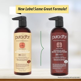 [Japanese Hair Shampoo] PURA D'OR Professional Hair Thinning Prevention 2x Concentrated Ingredients Shampoo   Conditioner, Sulfate Free, Natural Ingredients, Clinically Tested,