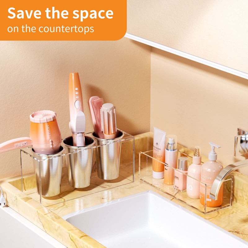 NIUBEE Hair Tool Organizer, Acrylic Hair Dryer and Styling Holder,