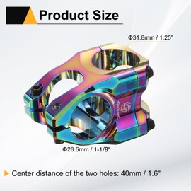 sourcing map 31.8mm Bike Stem 40mm Aluminum Alloy Bicycle Handlebar Stem for Mountain Road Bike BMX MTB Cycling, Multicolor