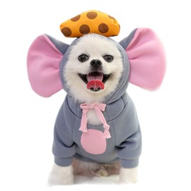 Dog Hoodies Winter Warm Dog Sweatshirt Outfit Fashion Sweater Pomeranian Clothes Rat Costume for Cats Puppy Small Medium Dogs (2XL-Grey)