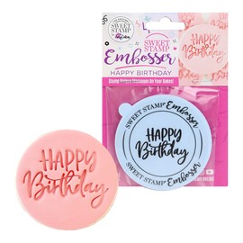 Sweet Stamp Happy Birthday Plastic Cookie/Cupcake Embosser