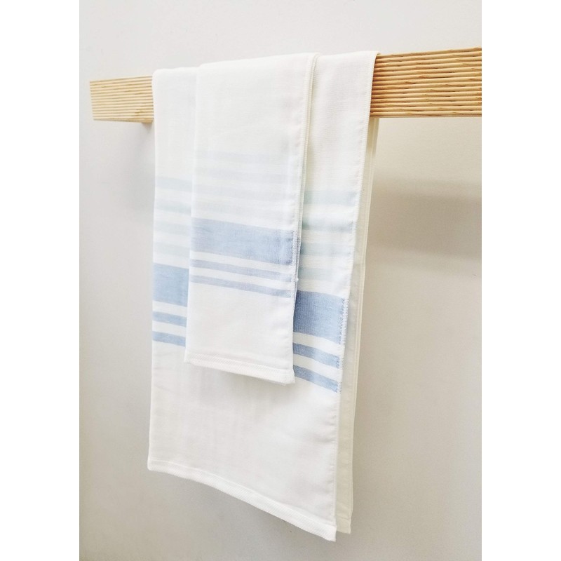 IPPINKA Senshu Japanese Towel, Ultra Soft, Quick-Drying, Two-Tone End Stripes,
