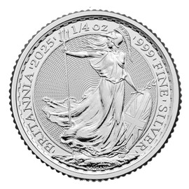 Generisch Britannia 2025 1/4 Ounce Silver Coin, 7.78 g Fine Silver 999/1000, in Coin Capsule