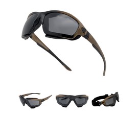 SOL PRO Powersport Sunglasses, Motorcycle Riding Safety Goggles, UV400 Anti-Fog, Dust-Resistant, Wraparound, Fit Men Women, Mowing, Riding, Hunting