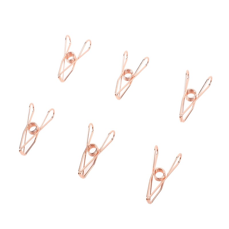 60pcs Wire Clothes Pins Antislip Creativity Metal Wire Hollow Out