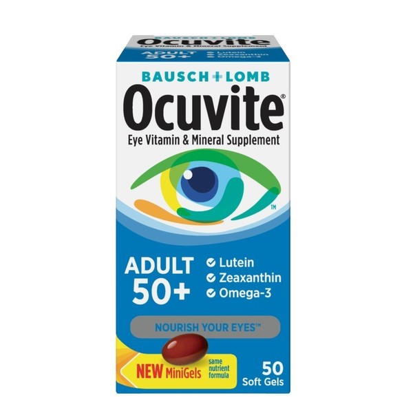 Bausch & Lomb Ocuvite Adult 50+ Eye Vitamin & Mineral Softgels 50 ea ( Pack of 2 )