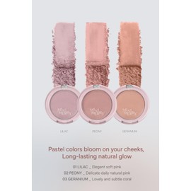 LAENITA MINIMERRY BLOSSOM CHEEK 5 g / 0.17 oz., 01 LILAC, 02 PEONY, 03 GERANIUM, natural flush, daily makeup (03 GERANIUM)