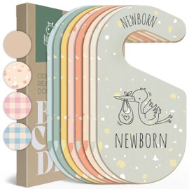 HIPPOTALE Colorful Baby Size Closet Dividers - Wooden Baby Clothes Organizer for Nursery Decor, Storage & Organization - 8 Pcs of Baby Closet Dividers Ideal as Neutral Nursery Storage Organizers