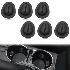 Pleoos 6PCS Car Water Cup Holder Limiter, Silicone Elastic Flexible Non-Slip Drink Stopper, Universal Self-Adhesive Car Cup Holder Inserts Stabilizer Car Accessories Interior for Car Truck SUV
