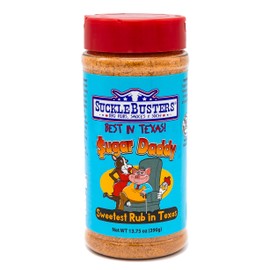 SuckleBusters Sugar Daddy BBQ Rub: Sweet & Savory for Pork, Chicken, Fruits and Deserts, Very Mild, Gluten-Free, No MSG Shaker (13.75oz)