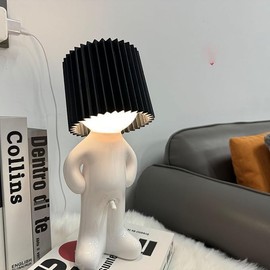 A Creative Lamp of the Little Shy Man, Funny LED Table Lamp, Creative Table Lamp with Shade, Creative a Little Shy Man Bedside Lamp, Bedroom Lamp, LED Bedside Lamp