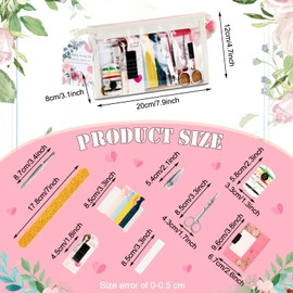 Kit de supervivencia de boda de 132 piezas, kit de emergencia para boda, día de novia, propuesta de regalo, mini kit de emergencia para mujeres con bolsas de maquillaje, suministros de emergencia para boda floral (estilo floral)