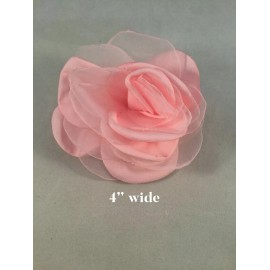 Unbranded Silk Chiffon Flowers Coral Pink Navy Sage Green Lavender Sew/Glue On Crafts