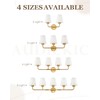 Audickic Brushed Gold Bathroom Light Fixtures with White Fabric Shades