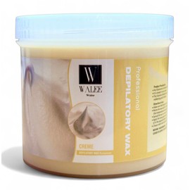 Walee Wax Pot Tub- Tea Tree, Honey, Pink & Creme- For All Skin Types, Full Body Hair Removal, Wax Heater Friendly, At Home and Professional Use For Stubborn Hair Removal- 500g (500g, Creme)
