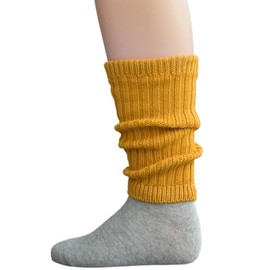 Grödo, Merino Rib Children's Leg Warmers, golden yellow