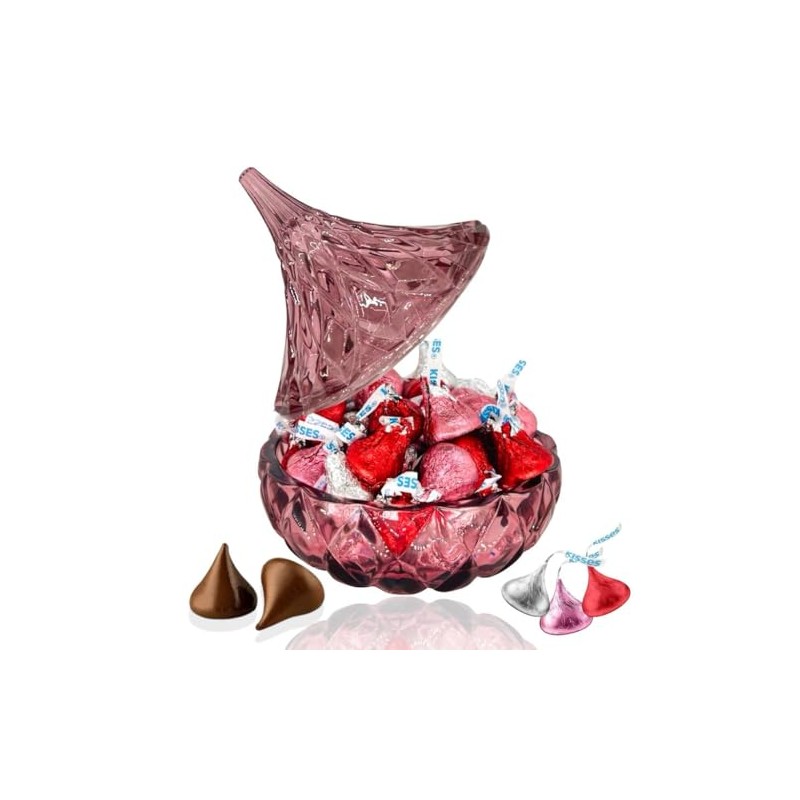 HERSHEY KISSES Valentine's Day Chocolate with Jar (1 COUNT, Valentine's