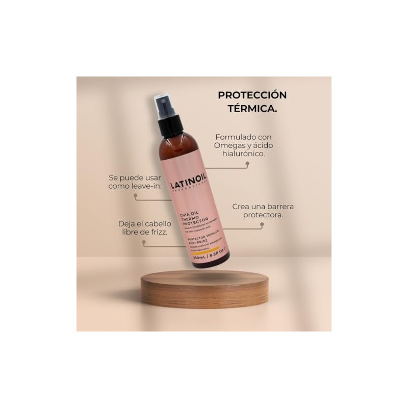 Latinoil Protección Calor Total Kit/Thermo Protector 250 ml, Chia Oil