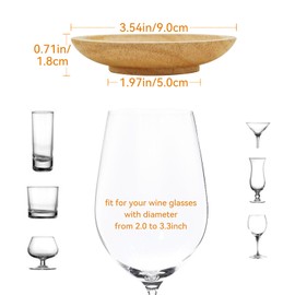 Wine Glass Charcuterie Topper 6 Pcs, Mini Charcuterie Boards for Wine Glass, Wine Glass Topper Charcuterie Plate, Wooden Lids for Wine Glasses (6 PCS)