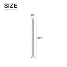 DTGN 20Pcs M4x100mm Flat Head Wood Screws, 304 Stainless Steel Phillips Self Tapping Screws - Good for Woodworking, Furniture - Silver