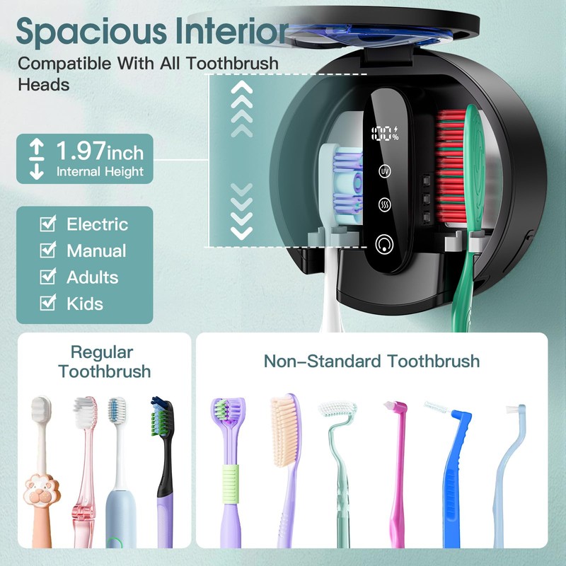 YenLove Upgraded Toothbrush Holders for Bathroom, Tooth Brush Holders Wall