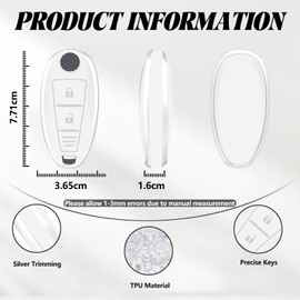 TOOMUME Key Case TPU Car Key Case Fits Suzuki Grand Vitara II SX4 S-Cross Alivio Swift Baleno Jimny Ignis Kizashi Maruti, Key Cover Protection Key Case, Three Lines