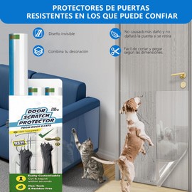 Piezas Protector de Puertas para Perro, 4 Protector de Muebles Para Gatos, Cinta Rascadora Antigatos, Protector de sofá transparente duradero, apto para sofás, sillas, paredes, sofás de tela, mesas