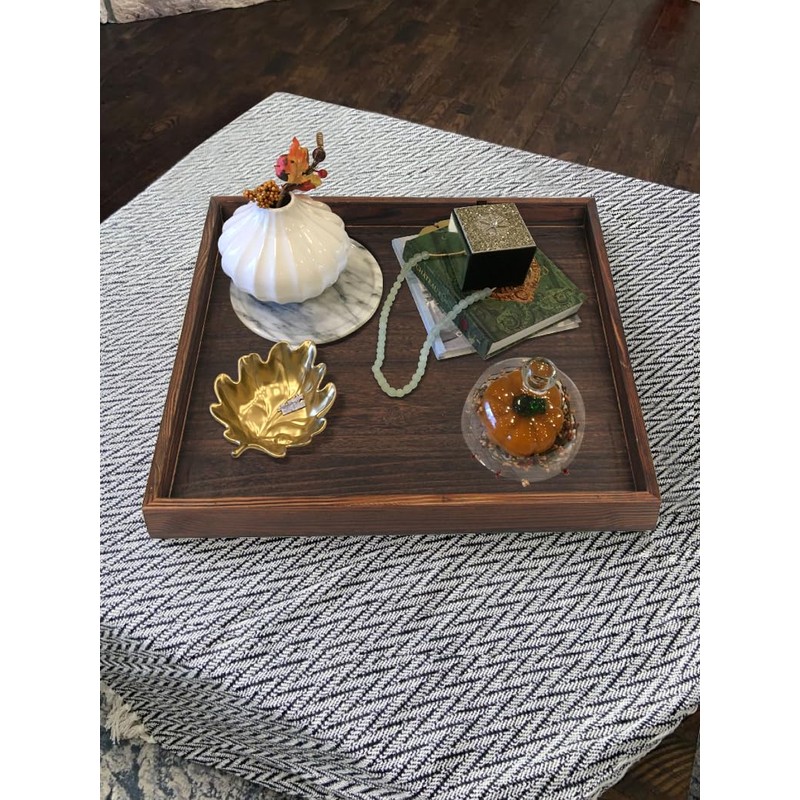 Gurfuy Extra Large Square Ottoman Table Tray 20" - Rustic