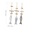 iplusmile 3Pcs Mediterranean Style Wooden Fish Pendant Sculpture Nautical Home