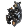 Western Rustic Black Mama Bear Hugging Baby Cub Figurine Family