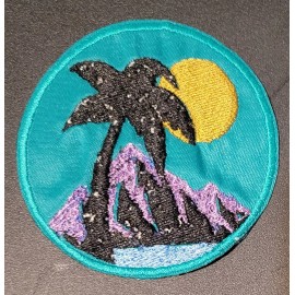 SIC Custom Sewing Night Palm - Beach - Sew On/Iron On Patch       10785