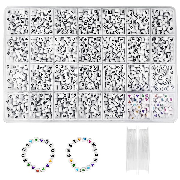 Newpop Pack of 1400 Beads for Threading 7 x 4