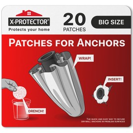 X-Protector Patches for Anchors - 20 PCS Big Size - Loose Wall Anchor Fix Pad - Dry Wall Anchor Repair Pads - Plaster Wall Anchors - Wall Anchors Repair Patches to Keep Them in Place!