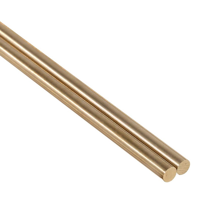 Glarks 2Pcs 5mm x 356mm Brass Straight Solid Round Rod