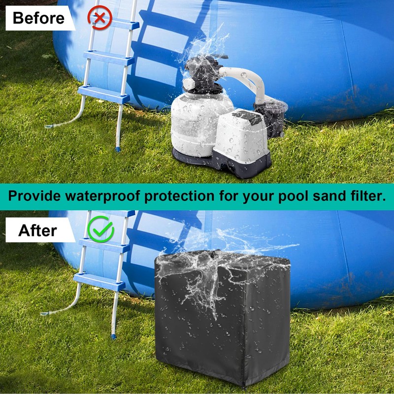 Kingling Sand Filter System Pool Cover for Intex Pool Pump,