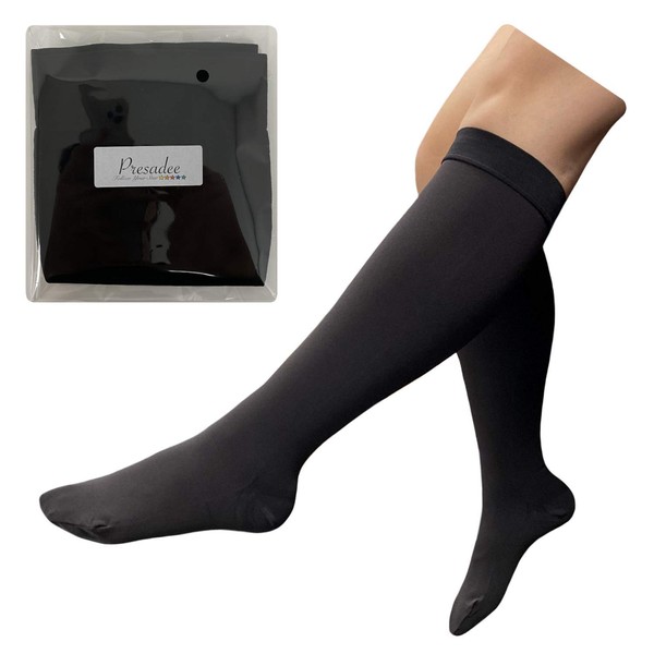 Presadee Traditional 20-30mmHg Firm Compression Swelling Fatigue Sock Closed Toe (Black, 5X-Large)