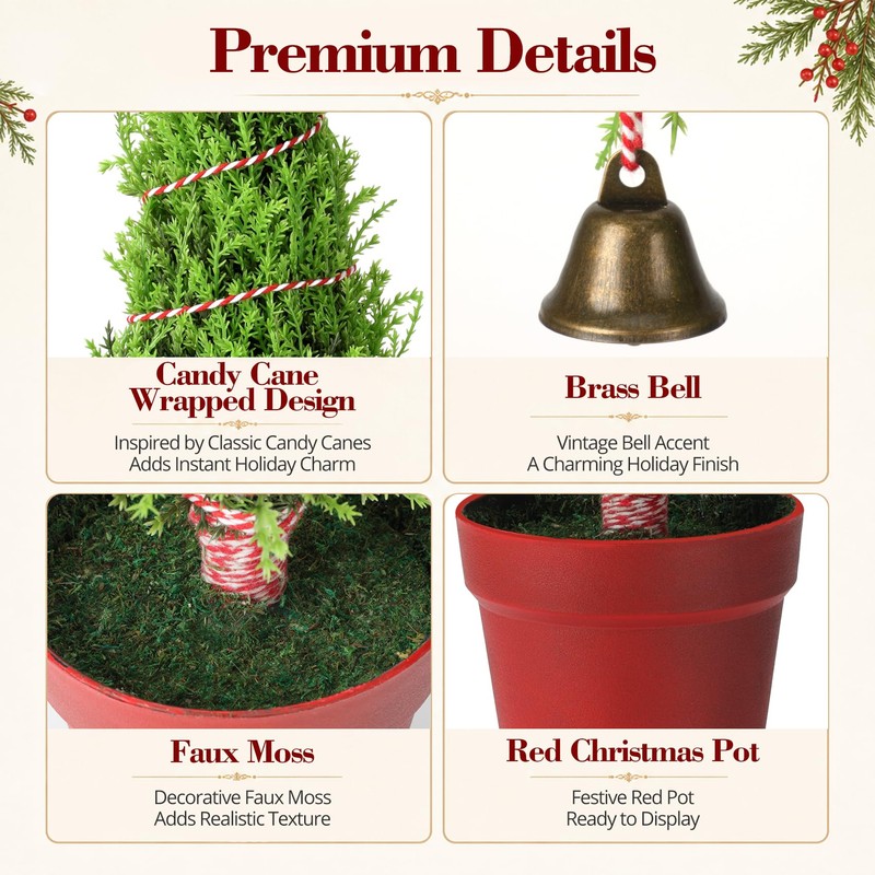 2 Set Lime Green Whimsical Bendable Christmas Tree, Curved Christmas