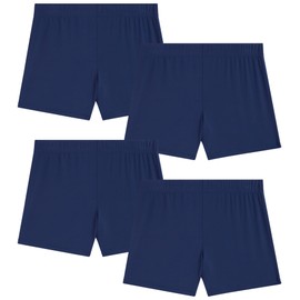 WünderGirl Girls Cartwheel Shorts - 4 Pack Stretch Breathable Playground Under Dress Shorts for Girls Activewear (Size: 4-16), Size 4-5, Navy