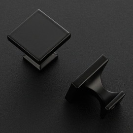 Cabinet Knobs Matte Black Square Knobs for Cabinets and Drawers Cabinet Hardware Kitchen Cabinet Knobs 15 Pack