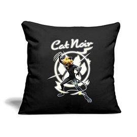 Spreadshirt Miraculous Merchandise Cat Noir Superhero Pose Throw Pillow Cover 18” x 18”, One Size, Black