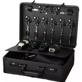 GGAIFbp 이발기 케이스 휴대용 및 이중층 대형 여행 도구 정리함 전문 키트 보관 블랙 [gold] GGAIFbp Hair Clipper Case Portable Dual-Layer Large Travel Tool Organizer Professional Kit Storage Black [gold]