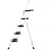 SEGAWE 4 Step Ladder Folding Steel Ladder with Non-Slip Wide