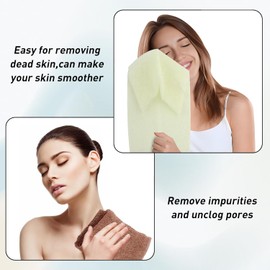 80×30cm Net Sponge, Exfoliating Net 2 in 1 Body Shower Scrubber Nylon Back Scrubber Exfoliating Bath Sponge for Removing Dead Skin Dirt Oil (Coffee+off white, One size)