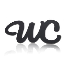 YFaith 23x12.5cm Acrylic Three-Dimensional Toilet Sticker Door Decoration Black Toilet Sign