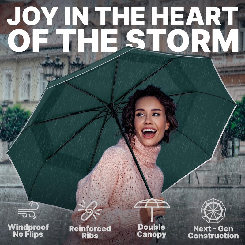 Royal Walk Windproof Folding Travel Umbrella Compact and Strong Luxurious
