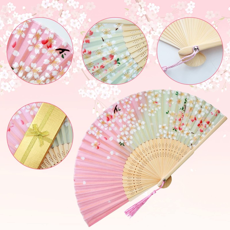 Boshiho Women's Fan & Fan Bag, Rayon Dance Fan, Beautiful,