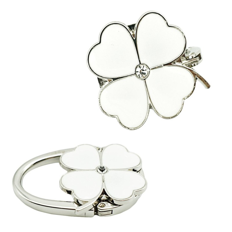 Cobby Bag Hook Bag Hanger Table Hook (Clover (White)